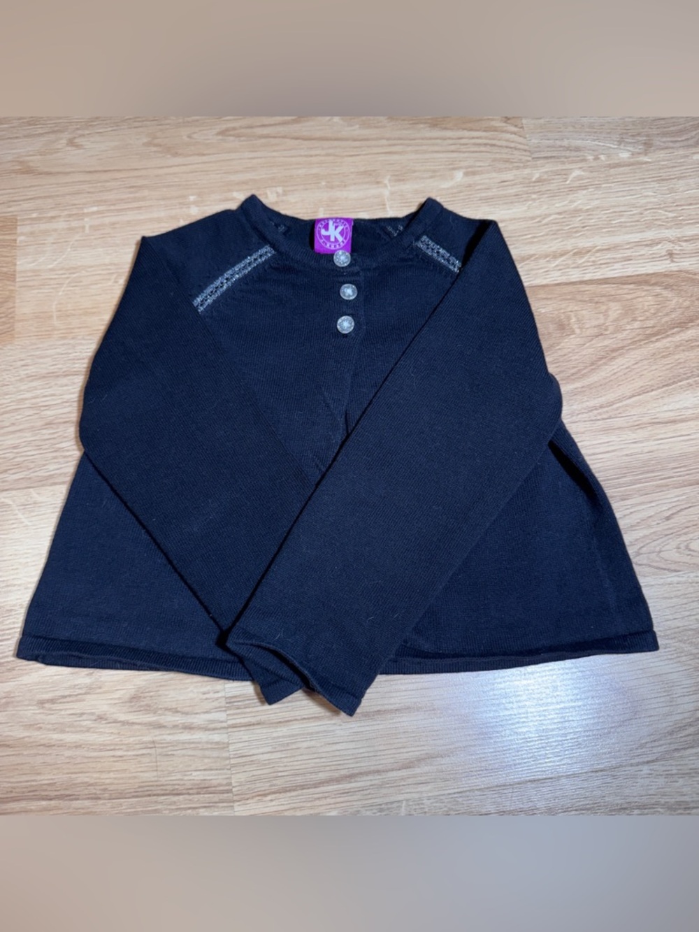 J. Khaki Girls Black or navy blue Long-Sleeve Button Front cardigan